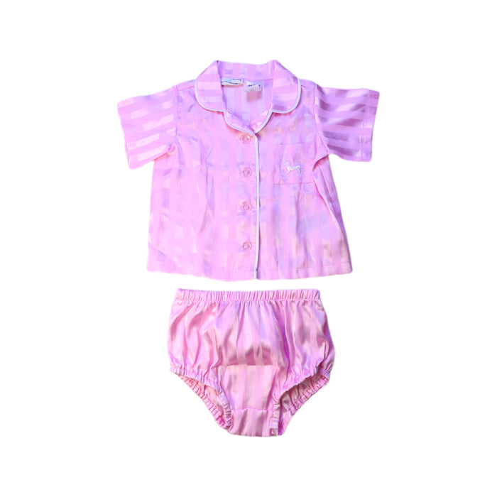 A Pink Shorts Sets from Peter Alexander in size 6-12M for girl. (Front View)
