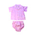 A Pink Shorts Sets from Peter Alexander in size 6-12M for girl. (Front View)