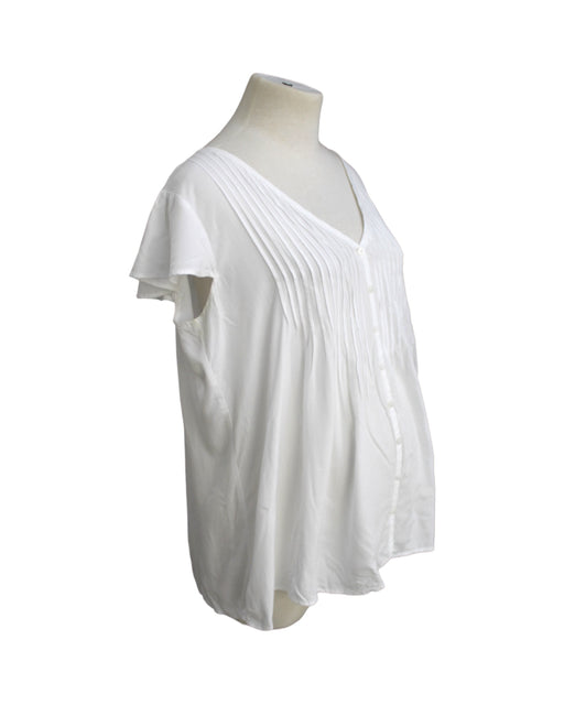 A White Short Sleeve Shirts from Seraphine in size Maternity-S for maternity. (Front View)