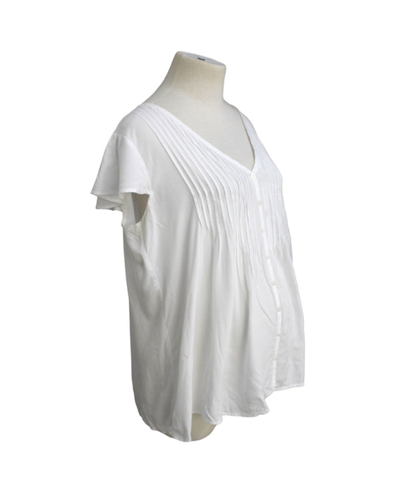 A White Short Sleeve Shirts from Seraphine in size Maternity-S for maternity. (Front View)