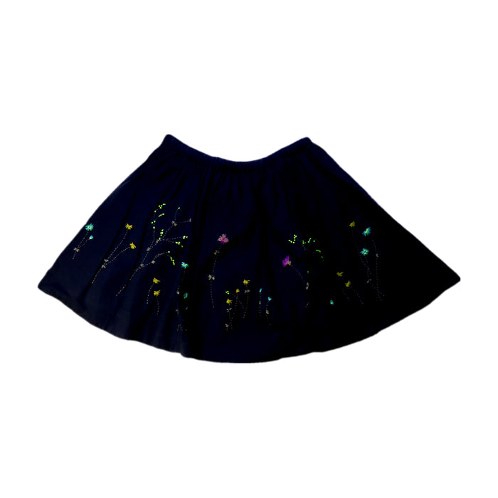A Navy Mid Skirts from Bonpoint in size 6T for girl. (Back View)