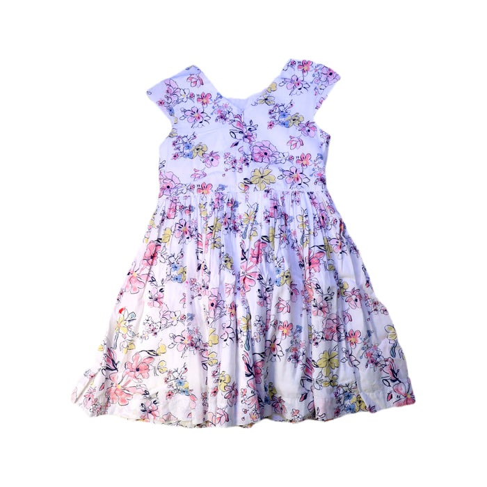 A White Sleeveless Dresses from Petit Bateau in size 7Y for girl. (Back View)