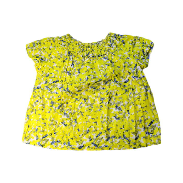 A Yellow Short Sleeve Tops from Bonpoint in size 6T for girl. (Front View)