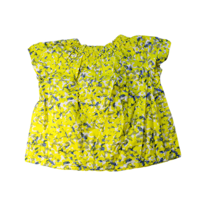 A Yellow Short Sleeve Tops from Bonpoint in size 6T for girl. (Back View)