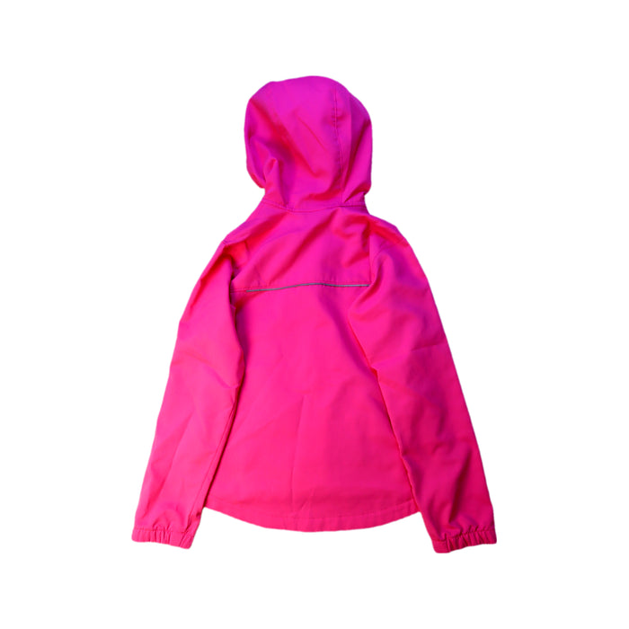 A Pink Rain Jackets from Columbia in size 7Y for girl. (Back View)