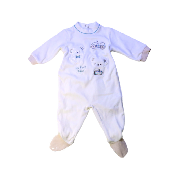 A White Onesies from Chicco in size 3-6M for boy. (Front View)