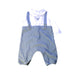 A Blue Long Overalls from Laranjinha in size 0-3M for boy. (Front View)