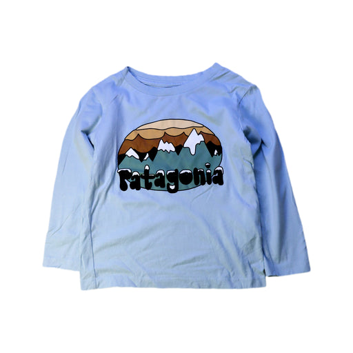 A Blue Long Sleeve T Shirts from Patagonia in size 4T for boy. (Front View)