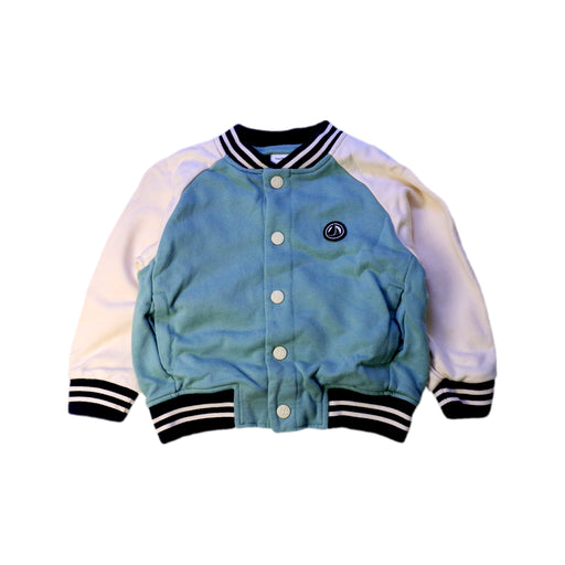 A Blue Lightweight Jackets from Petit Bateau in size 3T for boy. (Front View)