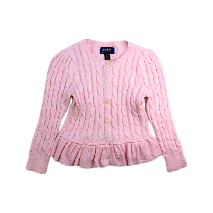 A Pink Cardigans from Polo Ralph Lauren in size 3T for girl. (Front View)