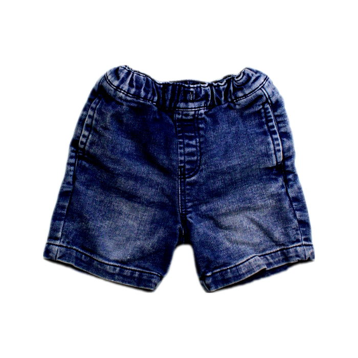 A Blue Shorts from 7 For All Mankind in size 18-24M for neutral. (Front View)