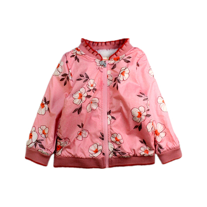 A Pink Lightweight Jackets from Momonittu in size 2T for girl. (Front View)