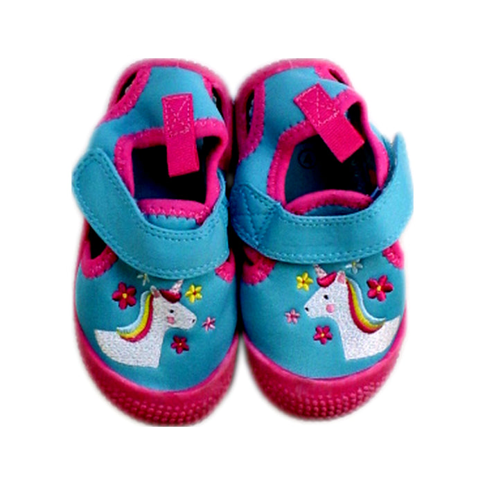 A Blue Aqua Shoes from Jojo Maman Bébé in size 12-18M for girl. (Back View)
