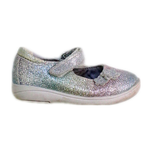 A Silver Flats from Stride Rite in size 12-18M for girl. (Front View)