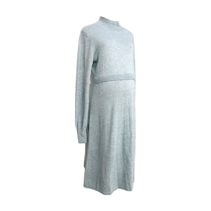 A Grey Sweater Dresses from Seraphine in size Maternity-S for maternity. (Front View)