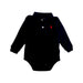 A Navy Long Sleeve Bodysuits from Ralph Lauren in size 6-12M for boy. (Front View)