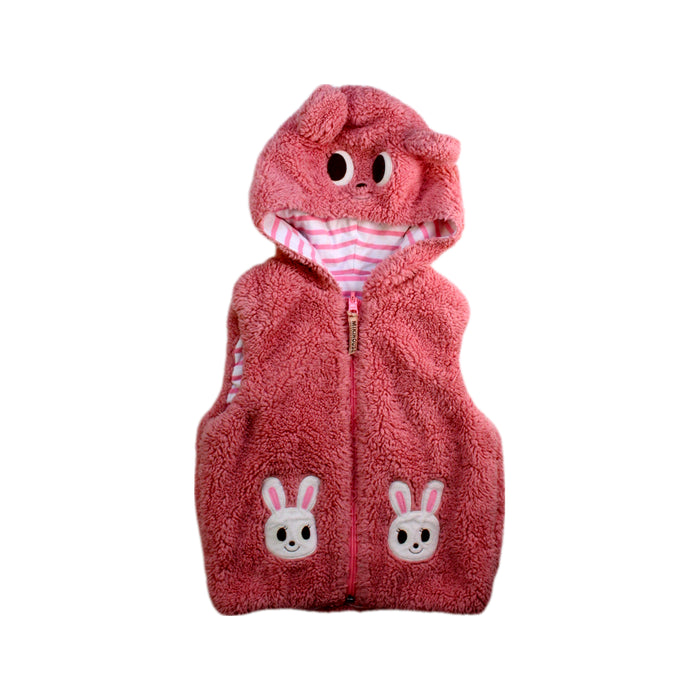A Pink Outerwear Vests from Miki House in size 4T for girl. (Front View)