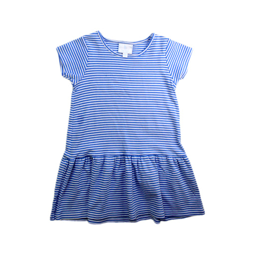 A Blue Short Sleeve Dresses from Little English in size 5T for girl. (Front View)