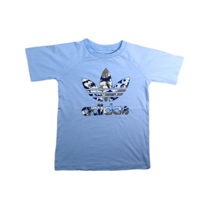 A Blue Short Sleeve T Shirts from Adidas in size 4T for boy. (Front View)