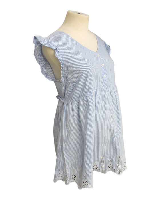 A Blue Sleeveless Tops from Jojo Maman Bébé in size Maternity-S for maternity. (Front View)