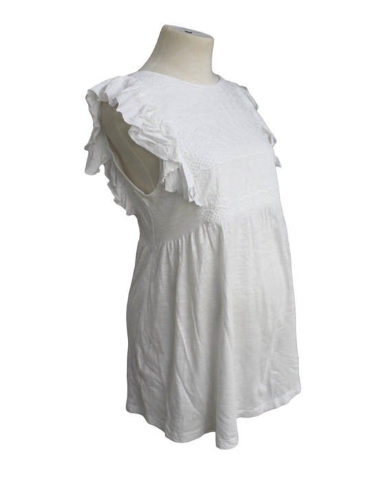 A White Sleeveless Tops from Jojo Maman Bébé in size Maternity-S for maternity. (Front View)