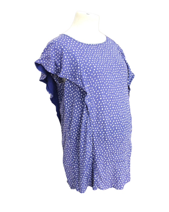 A Blue Sleeveless Tops from Seraphine in size Maternity-S for maternity. (Front View)