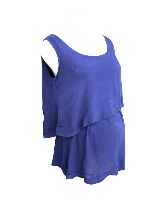 A Blue Sleeveless Tops from Seraphine in size Maternity-XS for maternity. (Front View)