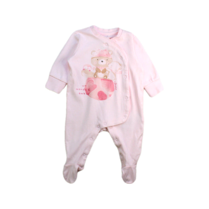A Pink Onesies from Chicco in size 0-3M for girl. (Front View)