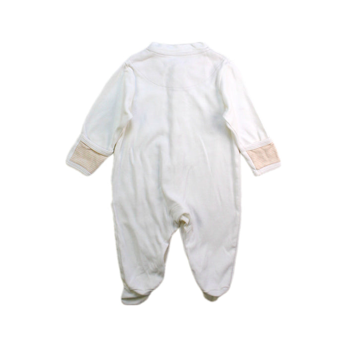 A White Onesies from Natures Purest in size 0-3M for neutral. (Back View)