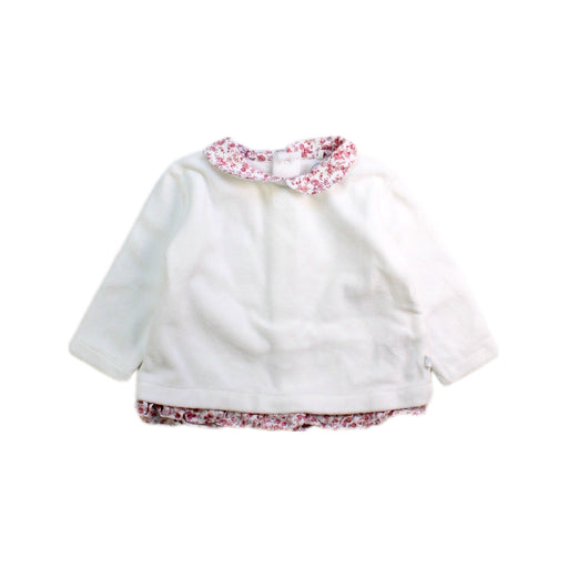 A White Long Sleeve Tops from Laranjinha in size 3-6M for girl. (Front View)