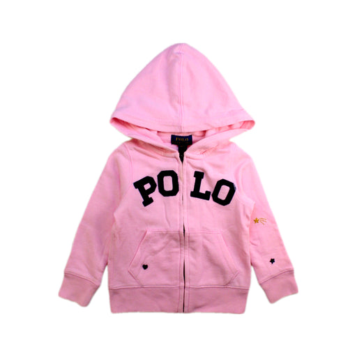 A Pink Hooded Sweatshirts from Polo Ralph Lauren in size 2T for girl. (Front View)