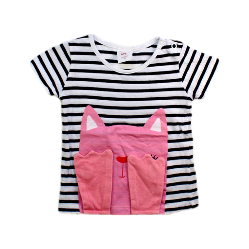 A Black Short Sleeve T Shirts from Seed in size 3-6M for girl. (Front View)
