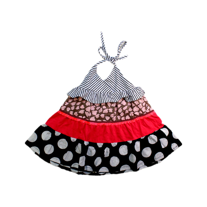 A Multicolour Sleeveless Dresses from Momonittu in size 12-18M for girl. (Front View)