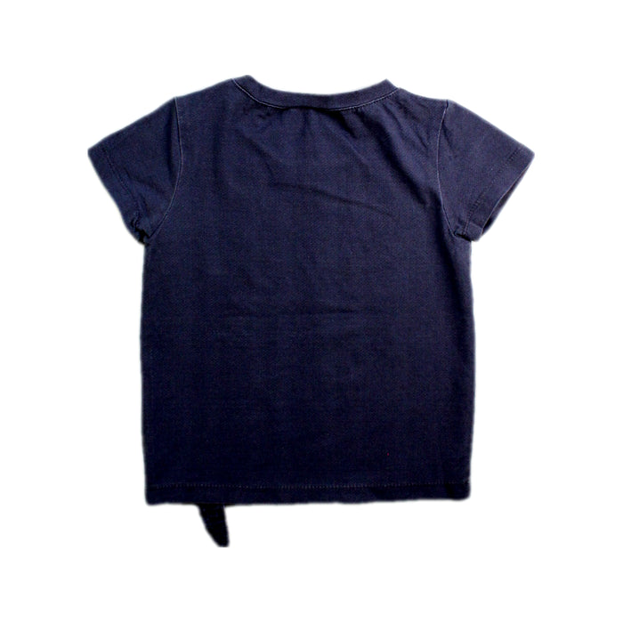 A Navy Short Sleeve T Shirts from Momonittu in size 12-18M for neutral. (Back View)