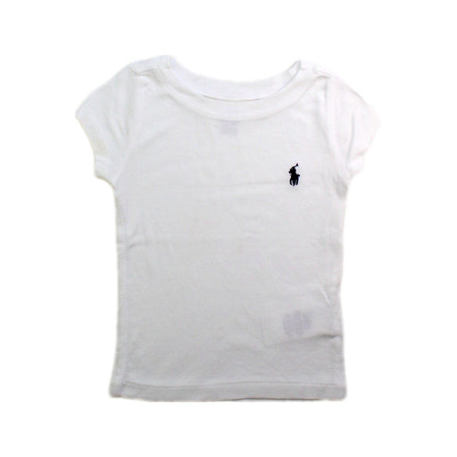 A White Short Sleeve T Shirts from Polo Ralph Lauren in size 2T for girl. (Front View)