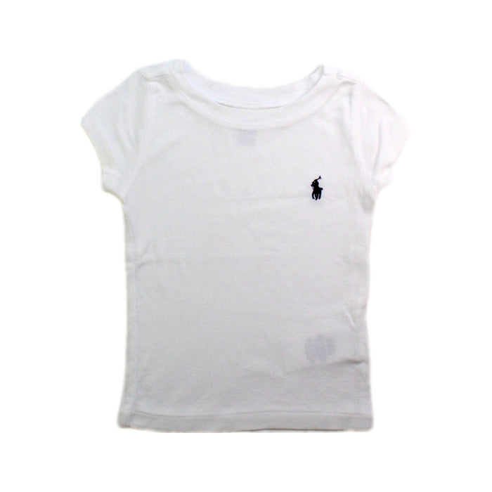 A White Short Sleeve T Shirts from Polo Ralph Lauren in size 2T for girl. (Front View)