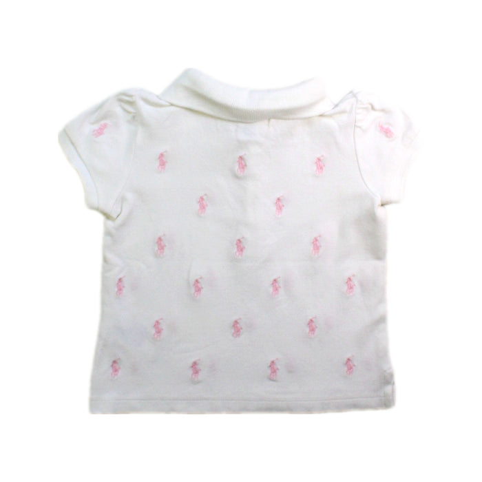 A White Short Sleeve Polos from Ralph Lauren in size 12-18M for girl. (Back View)
