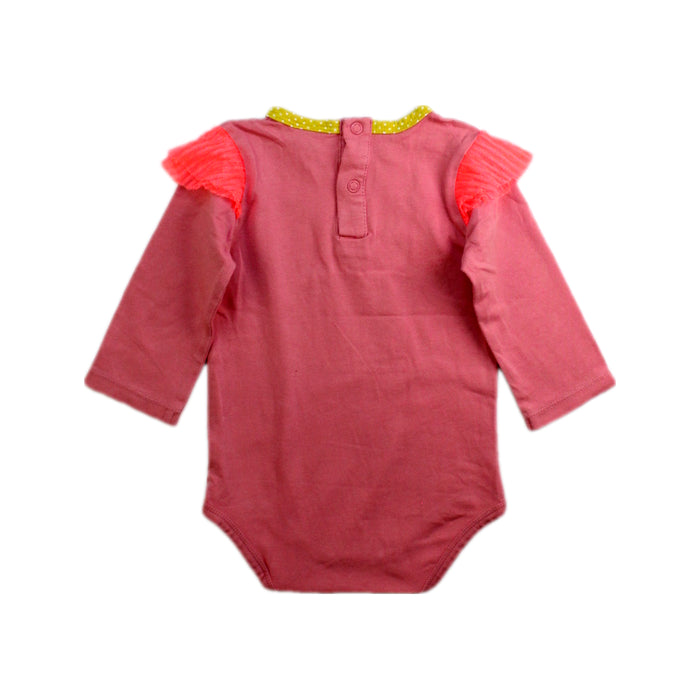 A Pink Long Sleeve Bodysuits from Moulin Roty in size 12-18M for girl. (Back View)