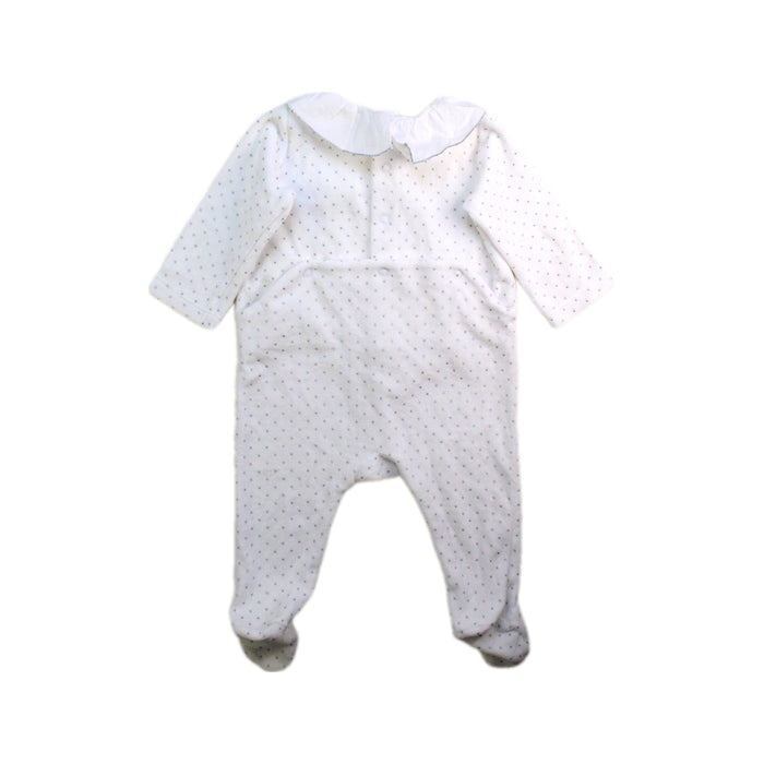 A White Long Sleeve Rompers from Jacadi in size 12-18M for girl. (Back View)