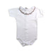 A White Short Sleeve Bodysuits from Babidu in size 6-12M for girl. (Front View)