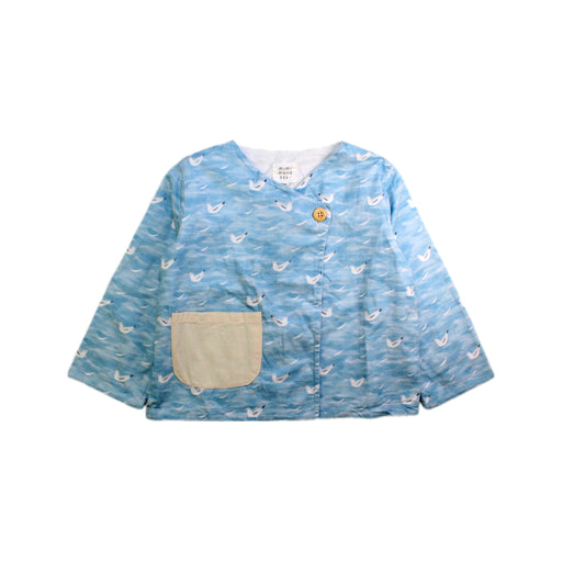A Blue Lightweight Jackets from Mimi Mono in size 4T for girl. (Front View)