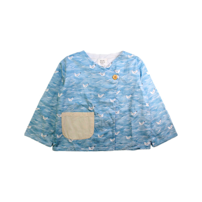 A Blue Lightweight Jackets from Mimi Mono in size 4T for girl. (Front View)