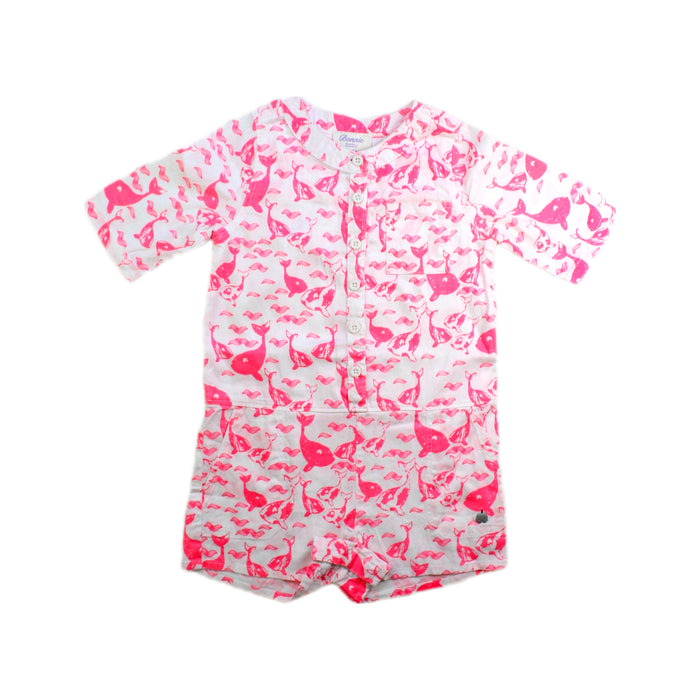 A Pink Long Sleeve Rompers from Bonnie Baby in size 2T for girl. (Front View)
