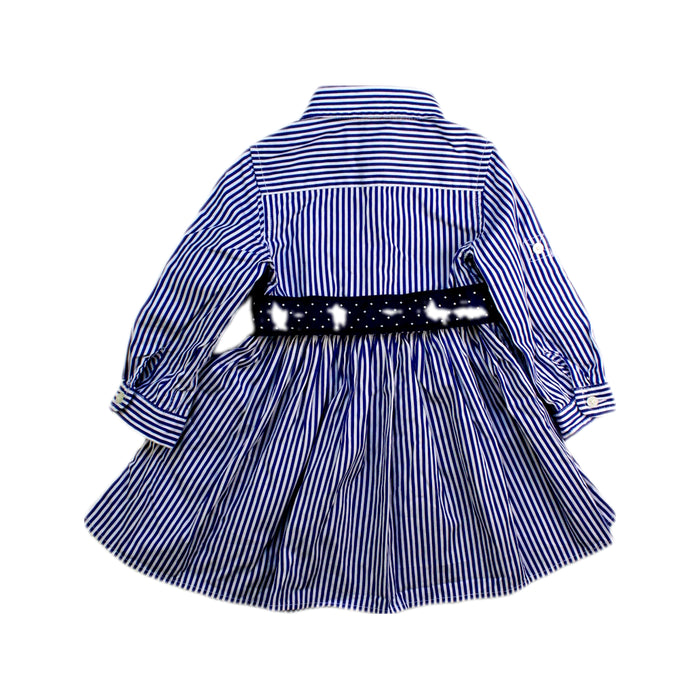 A Blue Long Sleeve Dresses from Ralph Lauren in size 3-6M for girl. (Back View)