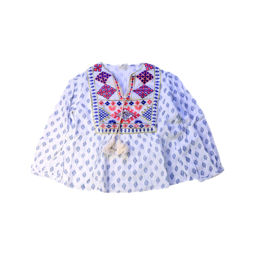 A White Long Sleeve Tops from Bonne Mere in size 4T for girl. (Front View)