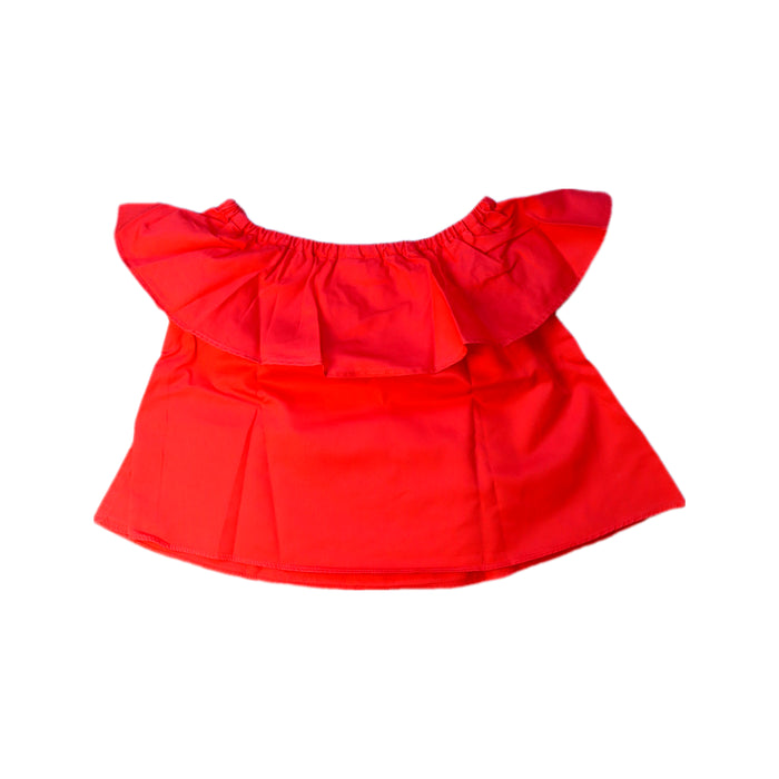 A Red Sleeveless Tops from Seed in size 4T for girl. (Back View)