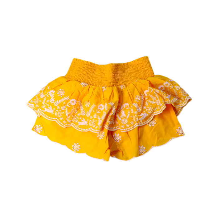 A Yellow Shorts from Seed in size 4T for girl. (Back View)