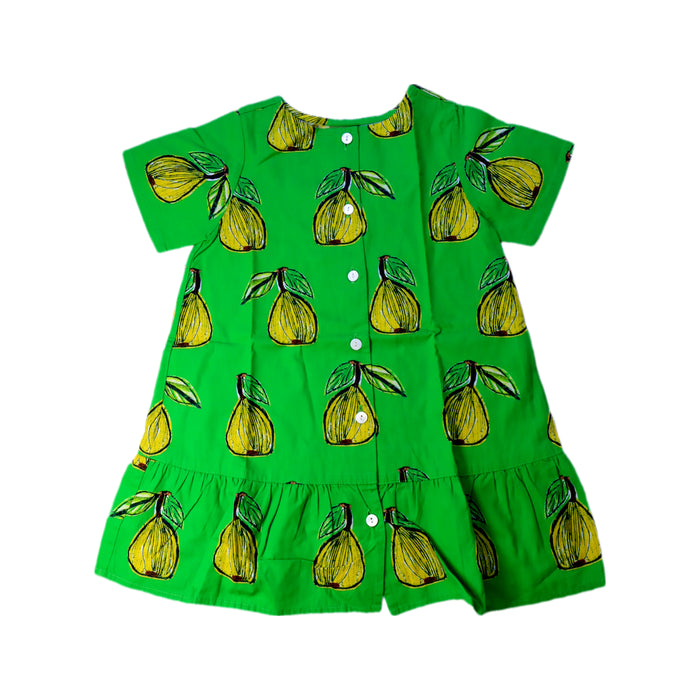 A Green Short Sleeve Dresses from Jim Thompson in size 4T for girl. (Front View)