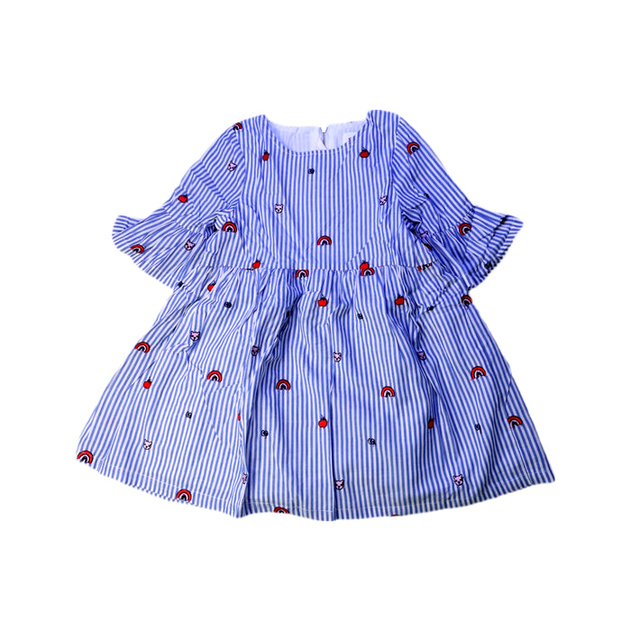 A Blue Long Sleeve Dresses from Seed in size 4T for girl. (Front View)