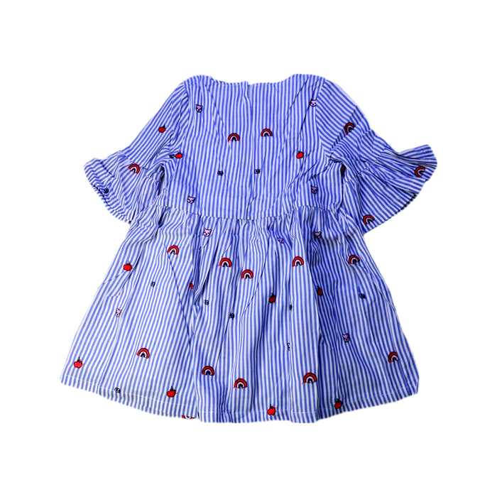 A Blue Long Sleeve Dresses from Seed in size 4T for girl. (Back View)